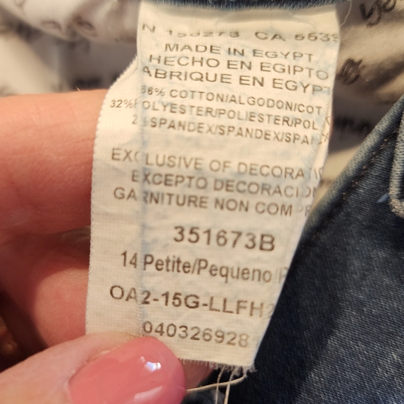 Ee Easy Fit High Rise Stretch Blue Jeans Size 14 Petites - Picture 7 of 7